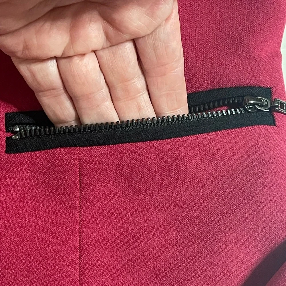 KASPER CLASSIC RED & BLACK BLAZER SZ 8P EUC